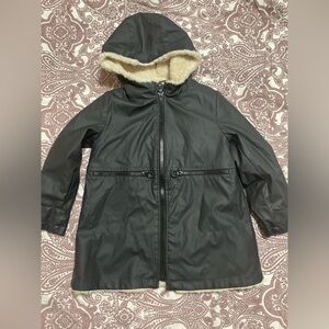 Zara Black Raincoat with Cream Hood Lining
